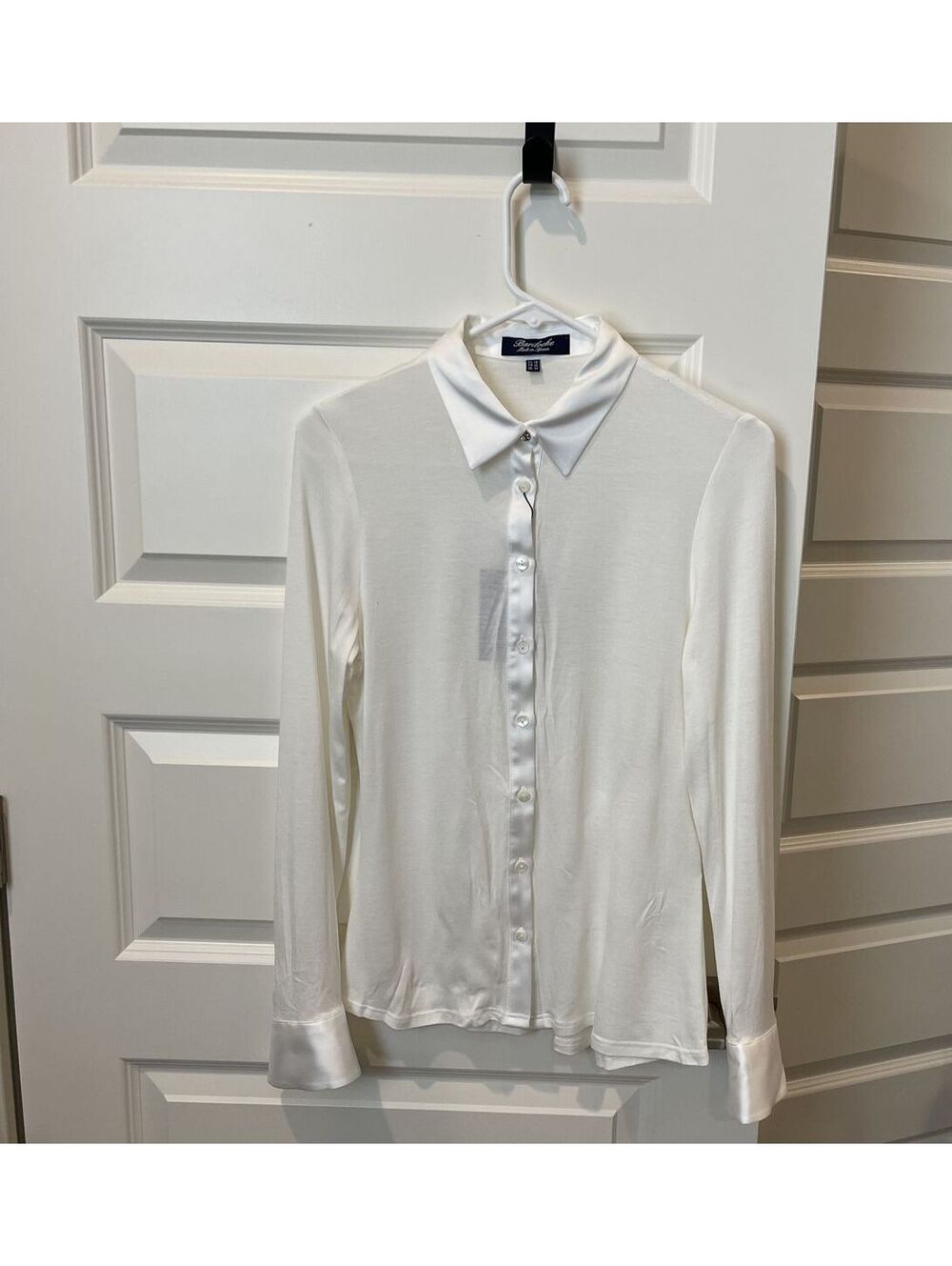 Bariloche White Long Sleeve Button-Up w/Rhinestone Cufflinks Size FR 36 - NWT